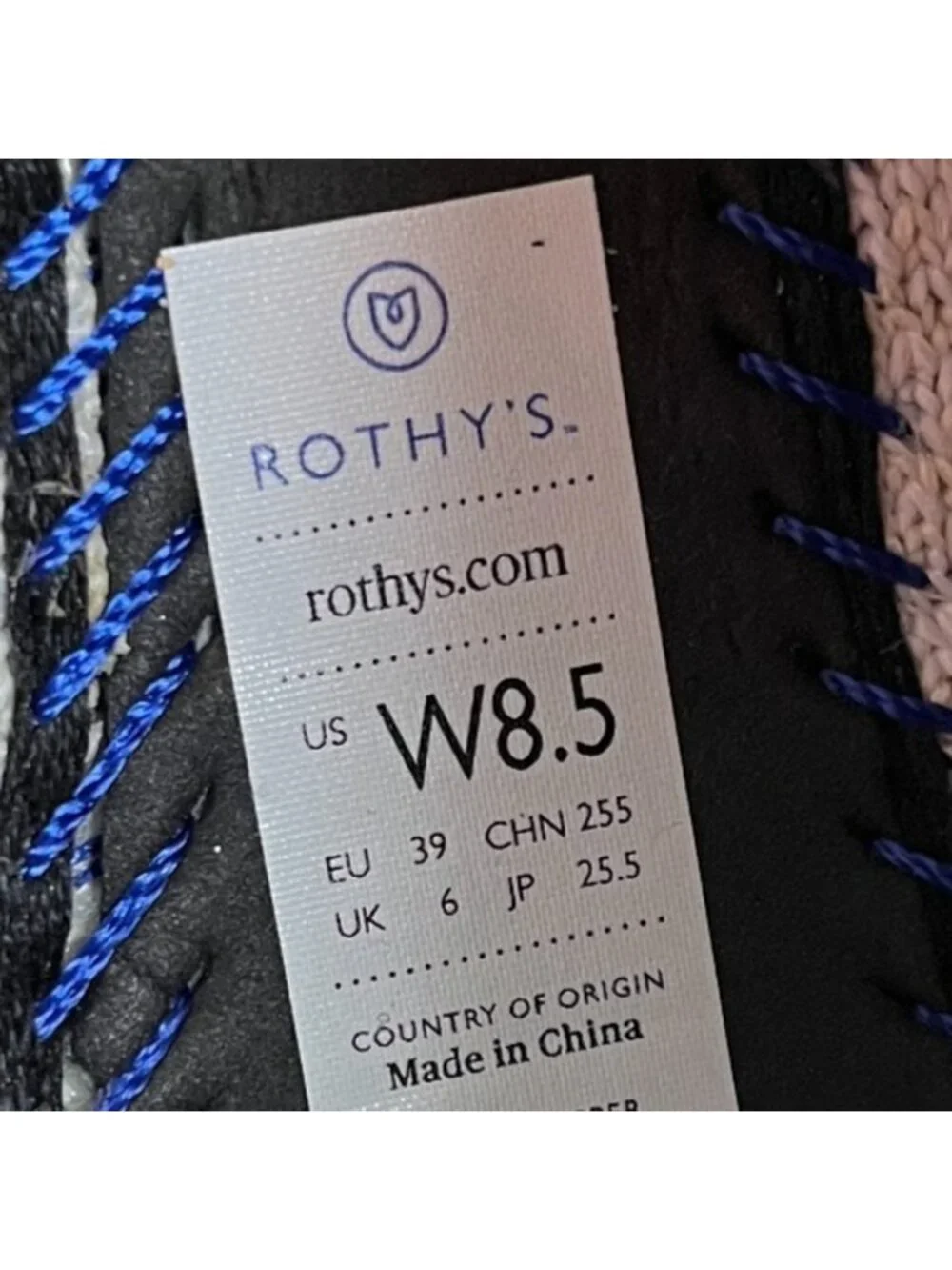 Rothy's The Point Womens Size 8.5 White Blue Casual Classic Slip On Ballet Flats